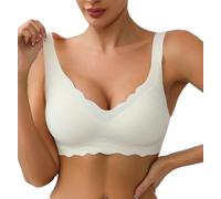 BEINF Reggiseni da Donna Senza Ferretto Supporto Morbido Scollo a V Push Up Reggiseno da Tutti i Giorni Copertura Completa Stampa Floreale Bralette Regolabile