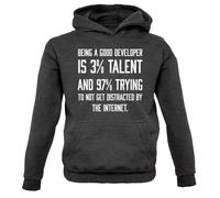 Being a Good Sviluppatore Is 3% Talent - Bambini Felpa/Maglione - Funny Dev Tela