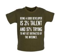 Being a Good Sviluppatore Is 3% Talent - Bambino T-Shirt / Body - Funny Dev Tela