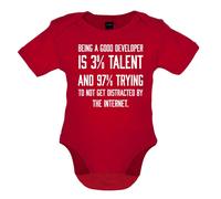 Being a Good Sviluppatore Is 3% Talent - Bambino T-Shirt / Body - Funny Dev Tela