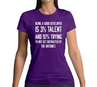 Being a Good Sviluppatore Is 3% Talent - T-Shirt - Divertente Dev Tela