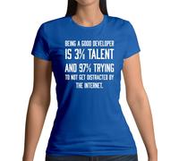 Being a Good Sviluppatore Is 3% Talent - T-Shirt - Divertente Dev Tela