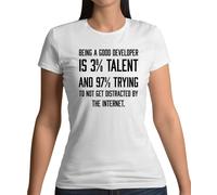 Being a Good Sviluppatore Is 3% Talent - T-Shirt - Divertente Dev Tela