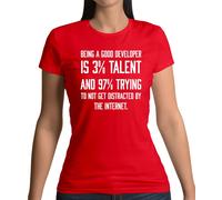 Being a Good Sviluppatore Is 3% Talent - T-Shirt - Divertente Dev Tela