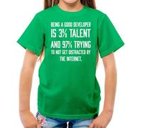 Being a Good Sviluppatore Is 3% Talent - T-Shirt - Funny Dev Tela Lasciare