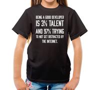 Being a Good Sviluppatore Is 3% Talent - T-Shirt - Funny Dev Tela Lasciare