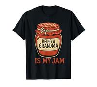 Being a Grandma Is My Jam Cute Vintage Strawberry Jam Jar Maglietta