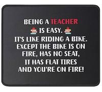 Being A Teacher Is Easy Funny Teacher Mousepad Piccolo Tappetino per Mouse Durevoli Mouse Pad for Casa Accessori Scrivania Pc 25X30Cm