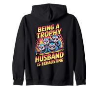 Being A Trophy Husband Is Exhausting Funny Marriage Opossum Felpa con Cappuccio