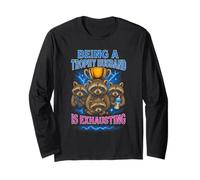 Being A Trophy Husband Is Exhausting Funny Marriage Raccoon Maglia a Manica