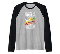 Being A Ukulele Player Is Easy Funny Musicician Citazione Maglia con Maniche Raglan