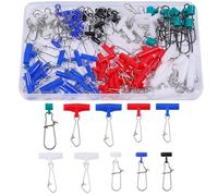 beinkmake 100 pezzi lenza da pesca Sinker Slides Rig con Duo Lock Snap Heavy Duty Sinker Slider Girevole Snap Kit Connettori Pesi per Pesce Gatto, Colorati