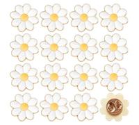 beinkmake 16 spille smaltate a forma di margherita bianca, per donne, infermieri, docenti, collari, cravatte, abiti, borse, cappelli, giacche, 2 cm