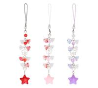 beinkmake 3Pcs Carino Telefono Charms Fiore Della Catena Del Telefono Cinghia Lilys of the Valley Portachiavi Cordino Pendente Accessori per Le Donne Borsa Camera Decor