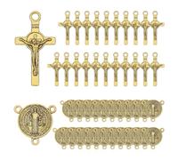 beinkmake 44 connettori a croce con strass e ciondoli a forma di croce con intarsio in cristallo della Vergine Maria, per la creazione