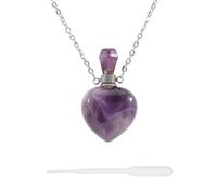 beinkmake Collana con ciondolo a forma di cuore per liquido con contagocce, bottiglia di profumo, collana in vetro per ceneri commemorative