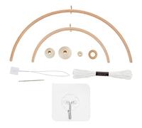 beinkmake Cornice in legno fai da te kit fai da te culla mobile a vento campana letto mobile gancio telaio in legno ornamenti kit fatto a mano, rotondo