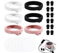 beinkmake Kit di protezione per stetoscopio digitale, 6 set, adatti per EKO | 6 custodie protettive colorate in silicone, pellicole protettive temperate, confezioni di alcool e 12 accessori per le