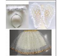 Beipegin Costume Angelo Bambina Ali Angelo Tutu Aureola Costume Angelo Vestito Stella Cometa Natale Carnevale Halloween Cosplay