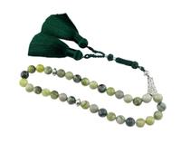 beirunde Tasbih Tesbih 33 perline islamiche per preghiera, islamico islamico subha sebha, rosario Allah Mohammed Ramadan, perline Misbaha Masbaha Tasbeeh Sibha, perline in giada verde ciano, perline