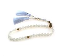 beirunde Tasbih Tesbih 33 perline islamiche per preghiera, Misbaha Masbaha Tasbeeh Sibha, Rosario Allah Mohammed Ramadan, Islam musulmano Subha Sebha perline di giada bianca fatta a mano, Giada, Giada