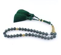 beirunde Tasbih Tesbih 33 perline islamiche per preghiera, perline islamiche islamiche subha sebha, rosario Allah Mohammed Ramadan, perline Misbaha Masbaha Tasbeeh Sibha, perline in giada verde scuro