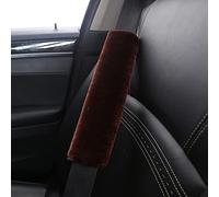 BeisDirect 2 pezzi Soft Faux Coprisedile per cintura di sicurezza per auto, Velluto Coprispalla per auto Cinturino per cintura di sicurezza per auto per adulti Giovani bambini (caffè)
