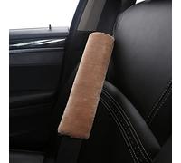BeisDirect 2 pezzi Soft Faux Coprisedile per cintura di sicurezza per auto, Velluto Coprispalla per auto Cinturino per cintura di sicurezza per auto per adulti Giovani bambini (pasta di fagioli)