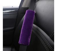 BeisDirect 2 pezzi Soft Faux Coprisedile per cintura di sicurezza per auto, Velluto Coprispalla per auto Cinturino per cintura di sicurezza per auto per adulti Giovani bambini (viola)