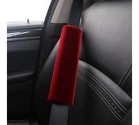 BeisDirect 2 pezzi Soft Faux Coprisedile per cintura di sicurezza per auto, Velluto Coprispalla per auto Cinturino per cintura di sicurezza per auto per adulti Giovani bambini (rosso vino)