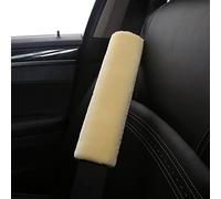 BeisDirect 2 pezzi Soft Faux Coprisedile per cintura di sicurezza per auto, Velluto Coprispalla per auto Cinturino per cintura di sicurezza per auto per adulti Giovani bambini (beige)
