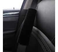 BeisDirect 2 pezzi Soft Faux Coprisedile per cintura di sicurezza per auto, Velluto Coprispalla per auto Cinturino per cintura di sicurezza per auto per adulti Giovani bambini (nero)