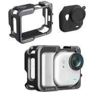 BeisDirect Custodia protettiva in metallo per Insta360 GO Ultra con custodia in silicone e copriobiettivo, telaio in lega di alluminio per accessori per fotocamera Insta 360 GO Ultra Sports