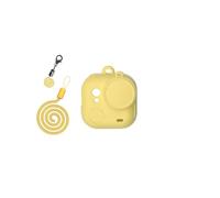 BeisDirect Custodia protettiva in silicone per fotocamera Insta360 GO Ultra Action Camera con copriobiettivo e cinghia, custodia protettiva morbida in pelle, antiurto, a prova di caduta, colore giallo