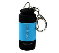 BeisDirect Mini USB Ricaricabile LED Torcia Lampada Torcia Portachiavi Portachiavi Impermeabile, Formato Tascabile, Campeggio Escursionismo All'aperto Party-Leggero, Batterie Incluse (Blu)