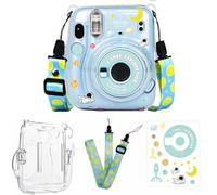 BeisDirect Mini11 Custodia trasparente per fotocamera Instax Mini 11, custodia rigida protettiva per il trasporto, con cinturino adesivo e tracolla, Astronauti, custodia per il trasporto