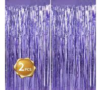 BEISHIDA 2 stelle filanti viola chiaro color lavanda per porta, decorazione per feste di compleanno, Halloween, matrimoni, feste in mare (1 m x 2 m)