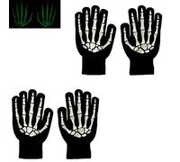 BEISIJIA guanti per adulti e bambini scheletro osseo si illuminano al buio, guanti a dito pieno per Halloween Regalo