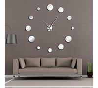 Beisite Stili numerici Misti Arabia Inglese Numeri Romani Orologi da Parete Moderni Numeri Adesivi Effetto Specchio Acrilico Adesivi murali giganti DIY Arte (Argento, 47")