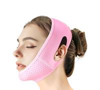 Beiskll Maschera di sollevamento riutilizzabile con sottogola a forma di V per cedimenti, esercizio della mascella (rosa)