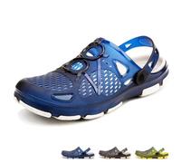beister Ciabatte da Giardino da Uomo, Antiscivolo, Traspiranti, per Esterni, Spiaggia, Doccia, Blu Bianco, 40 2/3 EU
