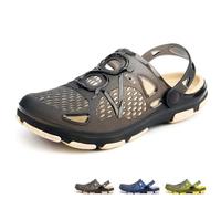 beister Ciabatte da Giardino da Uomo, Antiscivolo, Traspiranti, per Esterni, Spiaggia, Doccia, Nero e Beige., 43 1/3 EU