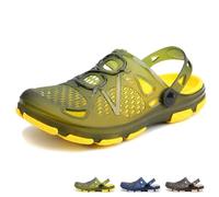 beister Ciabatte da Giardino da Uomo, Antiscivolo, Traspiranti, per Esterni, Spiaggia, Doccia, Verde e Giallo., 39 1/3 EU