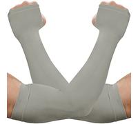 beister Manicotti di raffreddamento per braccio, protezione UV, unisex, estivi, protezione solare, con foro per il pollice, 1 paio (grigio), taglia unica