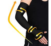 Beister - Manicotto a compressione medica per il linfedema, con guanto di sfida, per uomini e donne (singolo), 20-30 mmHg, supporto completo per braccio con fascia in silicone a pois, tutore a