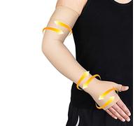 Beister Manicotto medico a compressione per il linfedema, con guanto di sfida, per uomini e donne (singolo), 20-30 mmHg, supporto completo per braccio con fascia in silicone a pois, tutore a