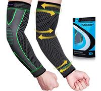 Beister - Set da 2 tutori per gomito a compressione unisex, supporto per gomito con tre strisce antiscivolo in silicone, bendaggi braccio per tendinite, gomito del tennista e del golfista, artrite