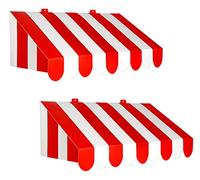 Beistle, 2 pezzi 3-D tenda decorazione da parete, 62,9 x 22,2 cm (rosso/bianco)