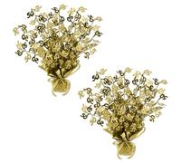 Beistle 2 pezzi in plastica metallizzata oro Gleam 'N Burst Centrotavola 50° anniversario di matrimonio festa di compleanno decorazioni da tavolo