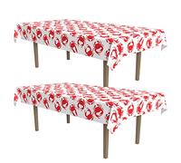 Beistle 2 tovaglie rettangolari in plastica a forma di granchio, per feste nautiche a tema Under The Sea Luau, 137,2 x 274,3 cm, bianco/rosso